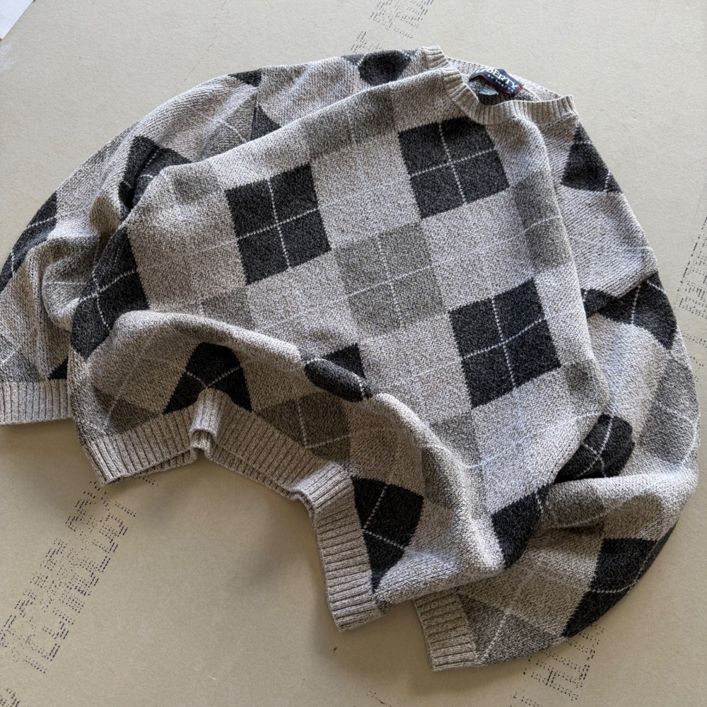 Vintage 90s‎ Liberty Argyle Acrylic Sweater